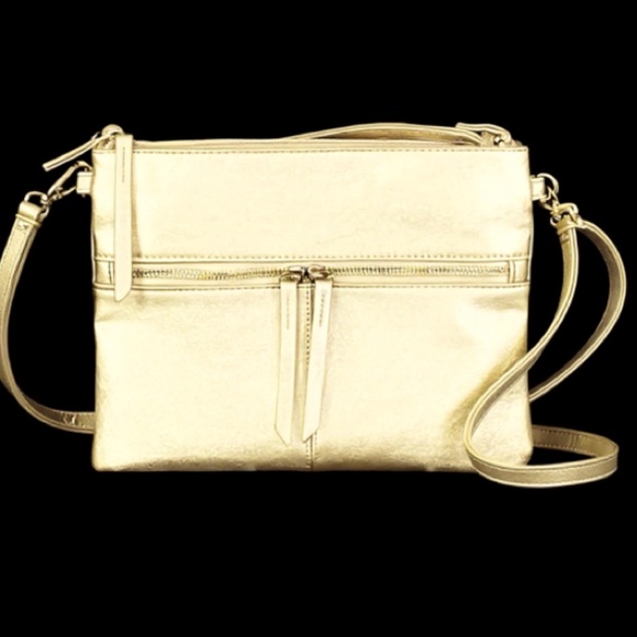 Sondra Roberts Squared Elegant Gold Women's Crossbody Bag Purse - Picture 1 of 12